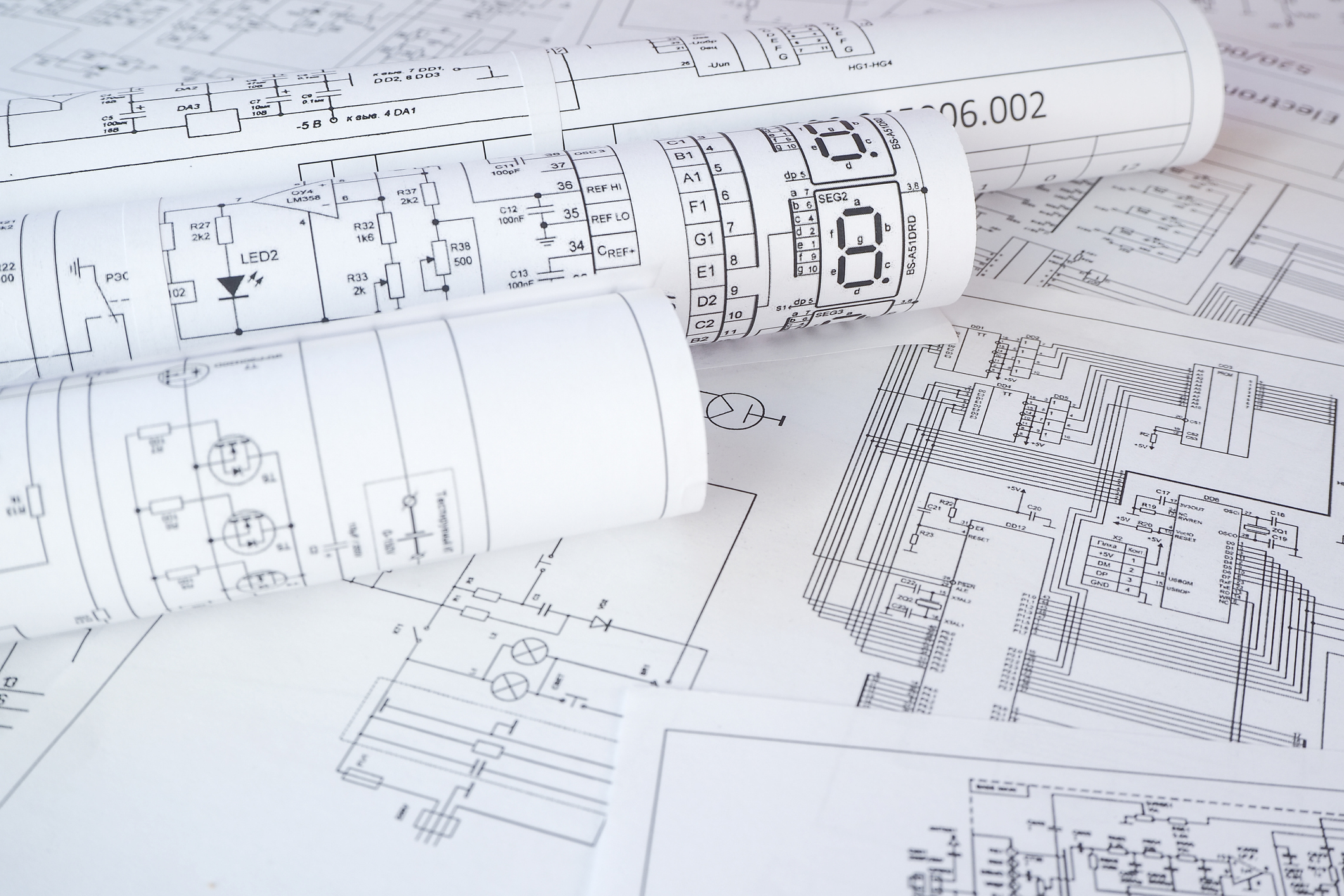 A banner photo depicting electrical engineering drawings.